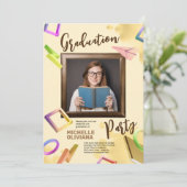 Personalisieren Sie die cremige extravagante Gradu Einladung (Stehend Vorderseite)