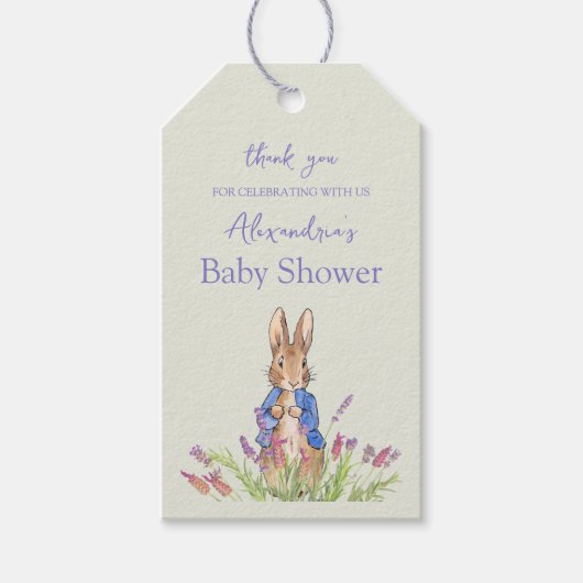 Personalisieren Sie die Dusche Peter der Rabbit Ba Geschenkanhänger (Vorderseite)