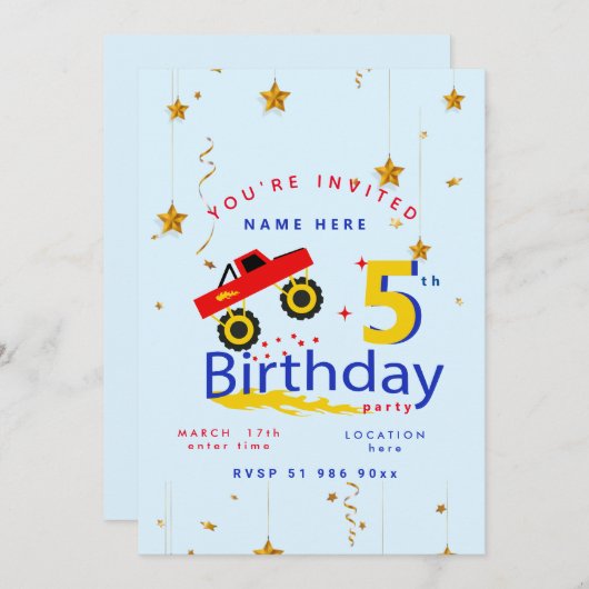 Personalisieren Sie die Einladungen zum Geburtstag (Vorne/Hinten)