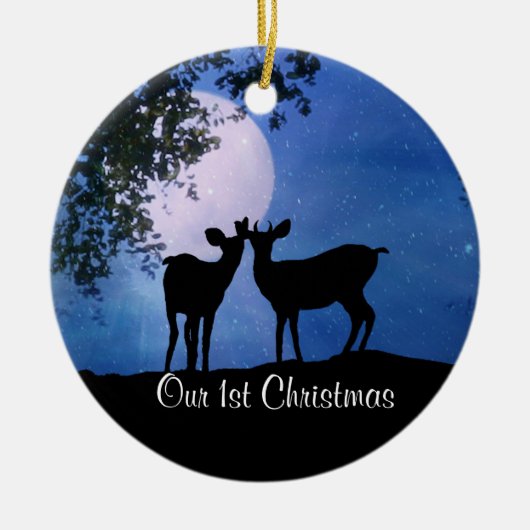 Personalisieren Sie die ersten Weihnachten zusamme Keramik Ornament (Vorne)