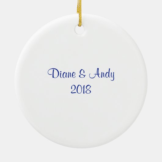 Personalisieren Sie die ersten Weihnachten zusamme Keramik Ornament (Hinten)