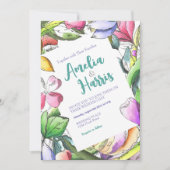 Personalisieren Sie die farbenprächtige Blume Einladung (Vorderseite)