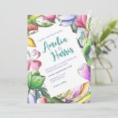 Personalisieren Sie die farbenprächtige Blume Einladung (Stehend Vorderseite)