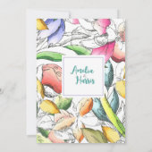 Personalisieren Sie die farbenprächtige Blume Einladung (Rückseite)