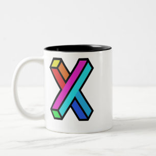 Personalisieren Sie die farbige 3D-Monogramm-Initi Zweifarbige Tasse
