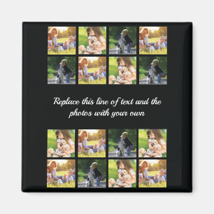 Personalisieren Sie die Foto-Collage und den Textm Magnet