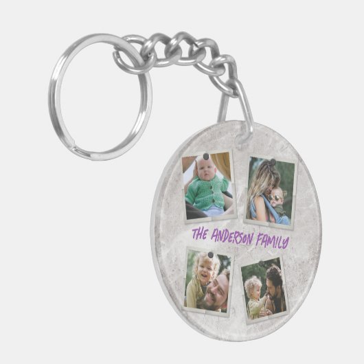 Personalisieren Sie die Fotocollage mit Texten Schlüsselanhänger (Vorderseite links)