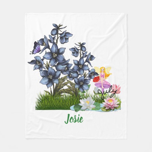 Personalisieren Sie die Geburtsstunde im Juli Blum Fleecedecke (Vorderseite)