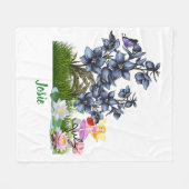 Personalisieren Sie die Geburtsstunde im Juli Blum Fleecedecke (Vorderseite (Horizontal))