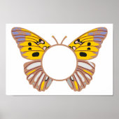 Personalisieren Sie die gelbe Schmetterlingsrunde Poster (Vorne)