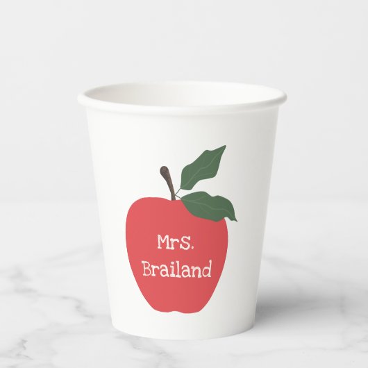 Personalisieren Sie die Geschenke Roter Apfel indi Pappbecher (Vorderseite)