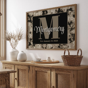 Personalisieren Sie die Geschenkidee "Nachname Wal Poster
