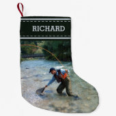 Personalisieren Sie die Gewohnheit der Fischereifl Kleiner Weihnachtsstrumpf (Vorderseite)