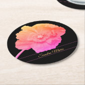 Personalisieren Sie die Girly Pink Poppy Blume run Runder Pappuntersetzer (Angewinkelt)