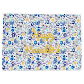 Personalisieren Sie die glückliche HANUKKAH Weihna Große Geschenktüte (Rückseite)