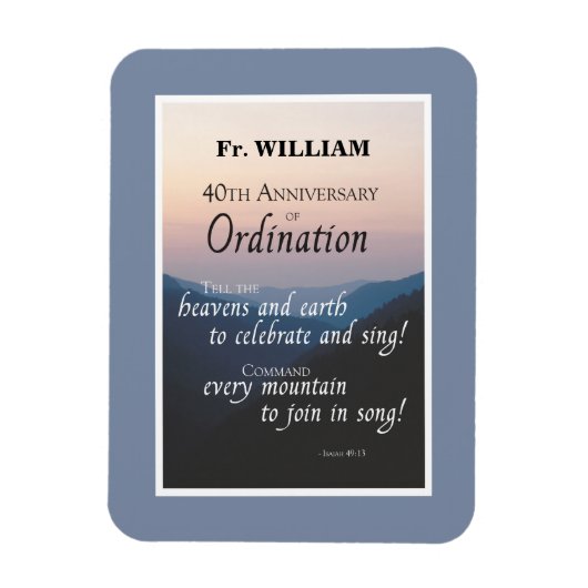 Personalisieren Sie die Glückwunsch der Ordination Magnet (Vertikal)