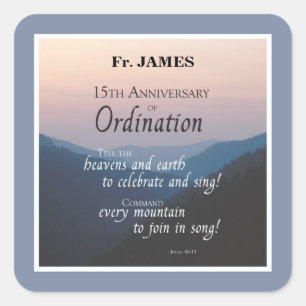 Personalisieren Sie die Glückwunsch der Ordination Quadratischer Aufkleber