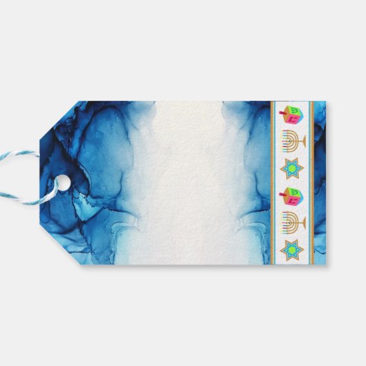 Personalisieren Sie die HAPPY HANUKKAH-Geschenktaf Geschenkanhänger (Rückseite Horizontal)