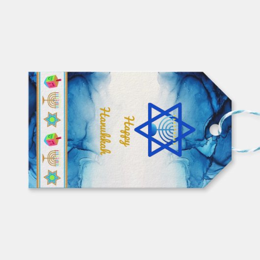 Personalisieren Sie die HAPPY HANUKKAH-Geschenktaf Geschenkanhänger (Vorderseite (Horizontal))