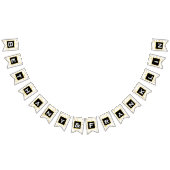 Personalisieren Sie die Hochzeit von Black Gold un Wimpelkette (Alle)