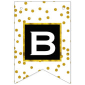 Personalisieren Sie die Hochzeit von Black Gold un Wimpelkette (Erste Fahne)