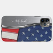 Personalisieren Sie die Imitat der US-Flagge Silve Case-Mate iPhone Hülle (Rückseite (Horizontal))