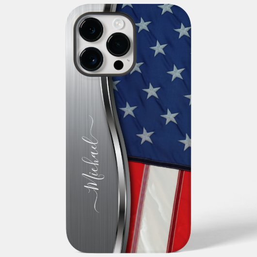 Personalisieren Sie die Imitat der US-Flagge Silve Case-Mate iPhone Hülle (Rückseite)