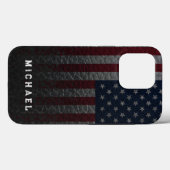 Personalisieren Sie die Imitate der US-Flagge Leat Case-Mate iPhone Hülle (Rückseite (Horizontal))