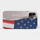 Personalisieren Sie die Imitate der US-Flagge Rose Case-Mate iPhone Hülle (Rückseite (Horizontal))