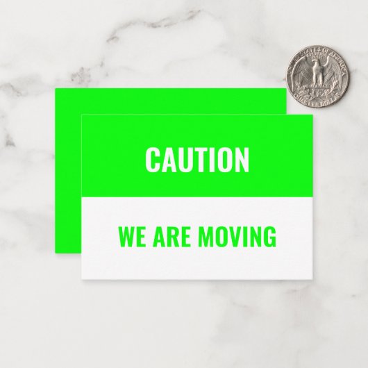 Personalisieren Sie die Info-Karte zum Verschieben Mitteilungskarte (Vorderseite/Rückseite Beispiel)