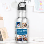 Personalisieren Sie die Instagram-FotoCollage für  Edelstahlflasche<br><div class="desc">Modernes,  personalisiertes Instagram Foto sammelt Wasserflaschen für den besten "Back to School Day". Perfektes Geschenk auch zum Geburtstag eines Kindes! Er wird seine Lieblingsmenschen überall herumtragen,  und es wird dazu beitragen,  die Angst während des ersten Schultages zu lindern. Das ist die blaue Version.</div>