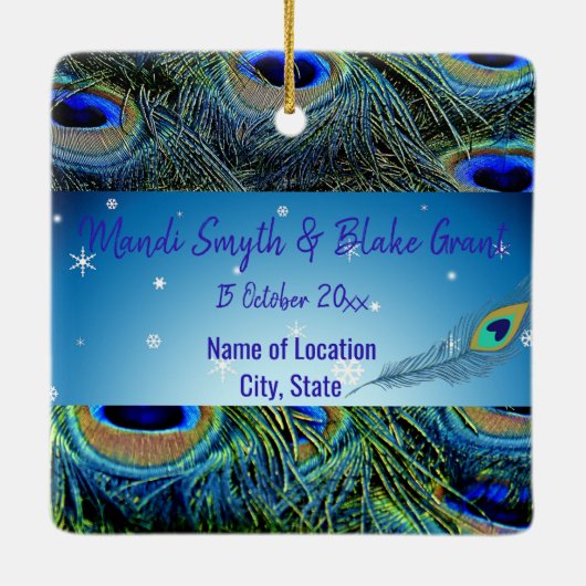 Personalisieren Sie die Keramik für die Peacock Fe Keramikornament (Rückseite)