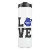 Personalisieren Sie die Liebe Herzstück Abzeichen  Thermosbecher (Vorderseite)