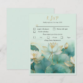 Personalisieren Sie die Lotus-Blume der Antwortkar RSVP Karte