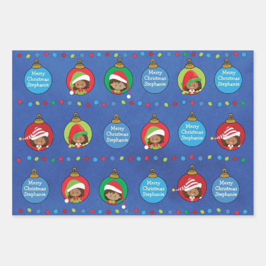 Personalisieren Sie die Multikulturmäuse Elf Geschenkpapier Set (Vorderseite 2)