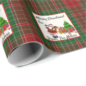 Personalisieren Sie die Namen Weihnachten Rot & Gr Geschenkpapier (Rolleneckpunkt)