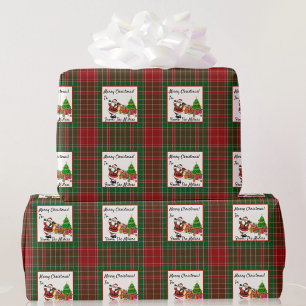 Personalisieren Sie die Namen Weihnachten Rot & Gr Geschenkpapier