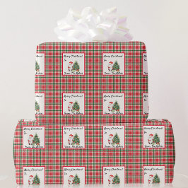 Personalisieren Sie die Namen Weihnachtsrot & Geen Geschenkpapier