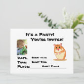 Personalisieren Sie die Niedliche Cudly Hamster Pa Einladung (Stehend Vorderseite)