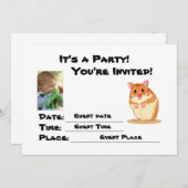 Personalisieren Sie die Niedliche Cudly Hamster Pa Einladung (Vorne/Hinten)