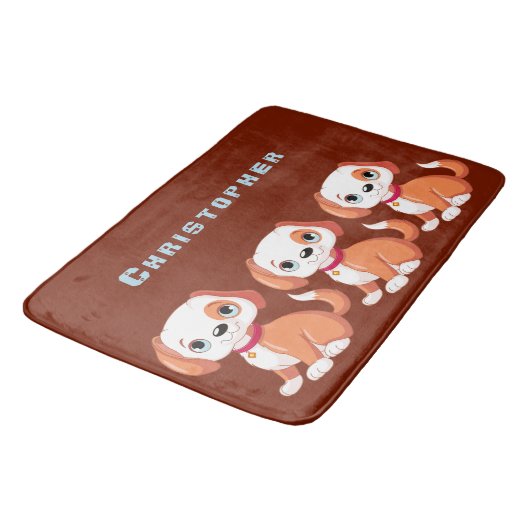 Personalisieren Sie die Niedliche, dunkelrote Oran Badematte (Schrägansicht)