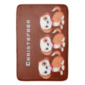 Personalisieren Sie die Niedliche, dunkelrote Oran Badematte (Vorderseite Vertikal)