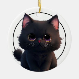 Personalisieren Sie die niedliche Haustierkatze Keramik Ornament