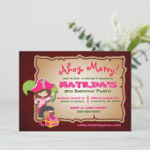 Personalisieren Sie die Niedliche Pirate Geburtsta Einladung (Stehend Vorderseite)