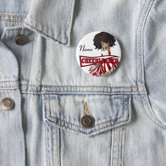Personalisieren Sie die Niedliche Red Cheerleader Button (Beispiel)