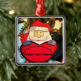 Personalisieren Sie die Niedliche Santa Keramik Or Ornament Aus Metall