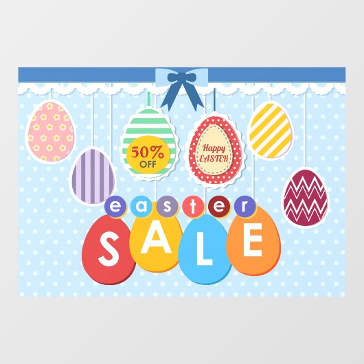 Personalisieren Sie die Osterverkaufsgeschäfte ind Fensteraufkleber (Blatt)