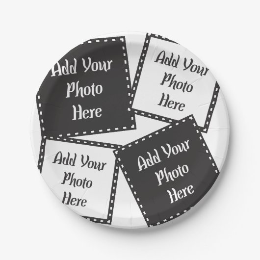 Personalisieren Sie die Papierplatte von 4 Fotos Pappteller (Vorderseite)
