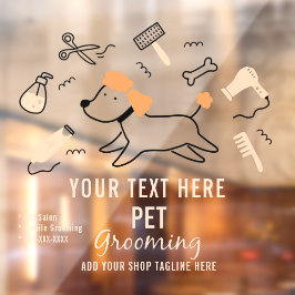 Personalisieren Sie die Pflegewerkzeuge im Geschäf Fensteraufkleber