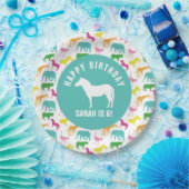 Personalisieren Sie die Preppy Zebra Safari Tier G Pappteller (Party)